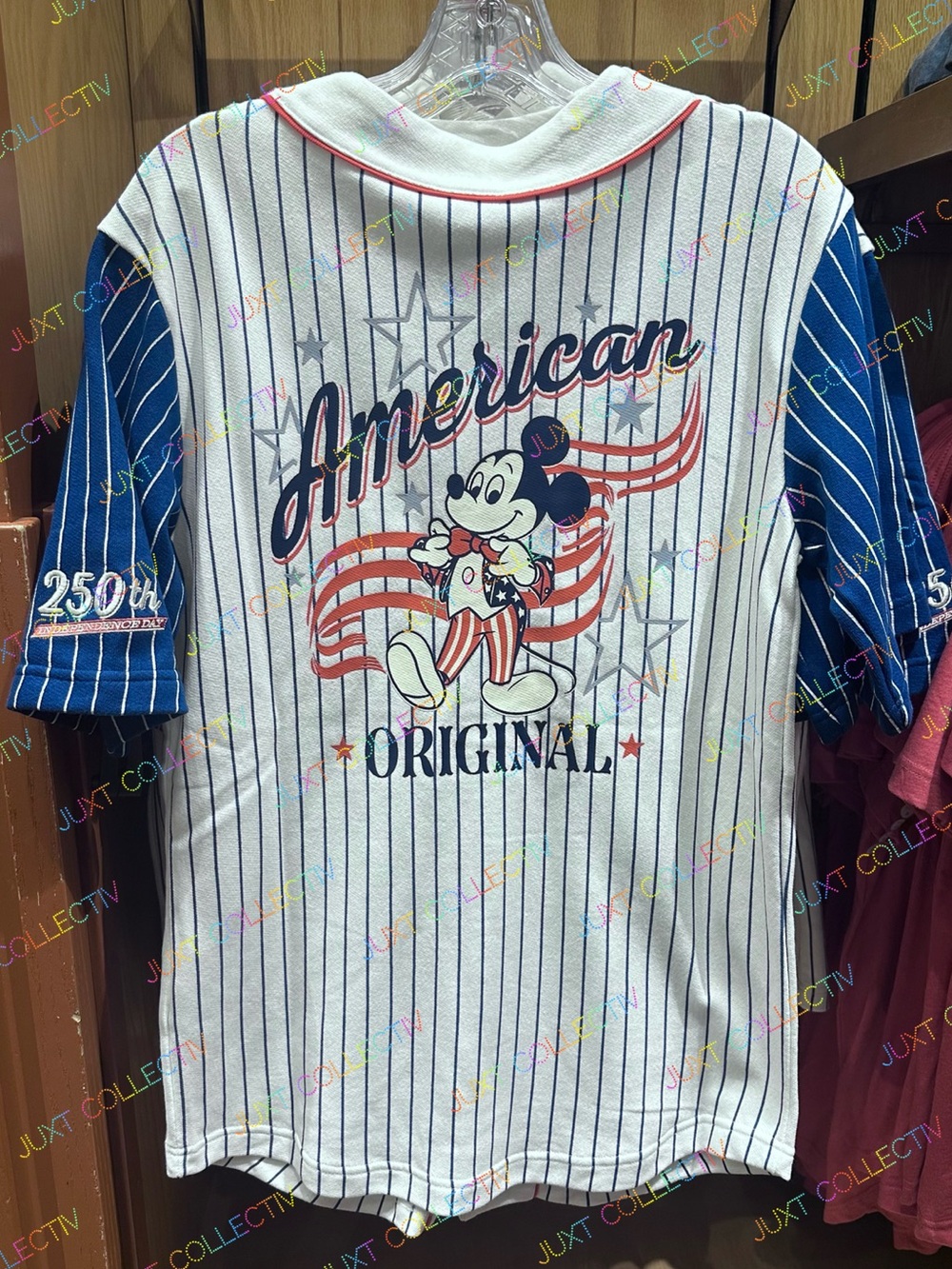 Disney Parks Disneyland Logo Americana Stars & Stripes Mickey Baseball Jersey